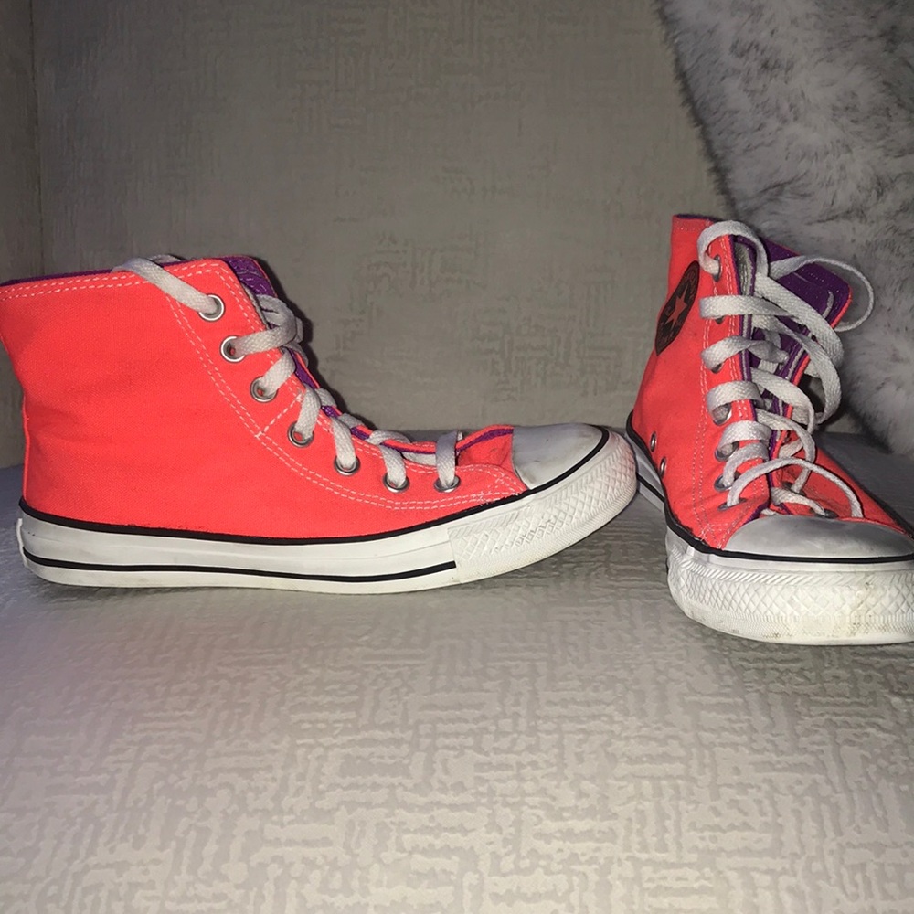 Neon Pink Multicolored Converse